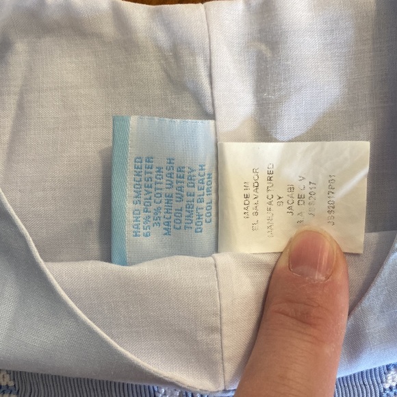 Petit bébé 18mo BABY BLUE EASTER SPECIAL OCCASION ROMPER PETIT BEBE HAND SMOCKED - Picture 7 of 7